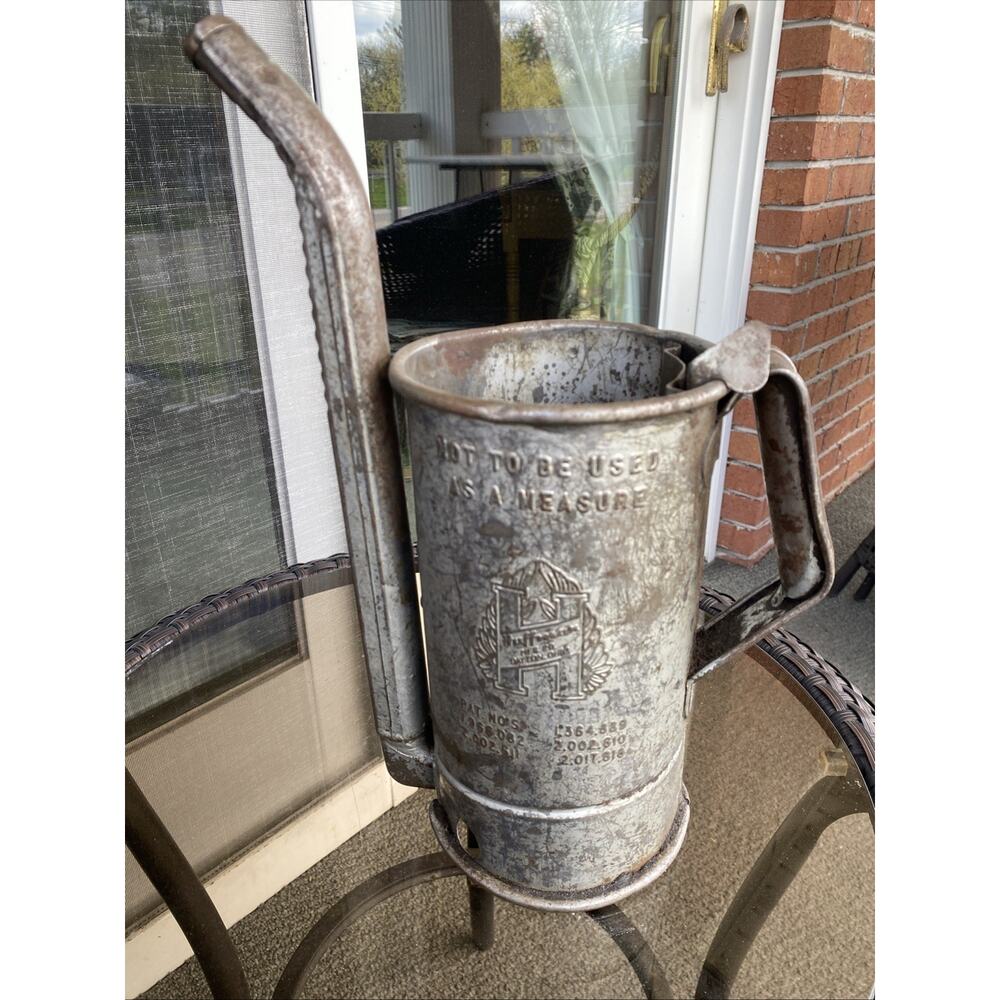 Antique Hoffman Mfg Co Dayton OH Oil Dispenser Can Patented Galvanized